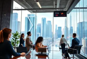 MCF Advisors team collaborating in their new Louisville office post-acquisition.