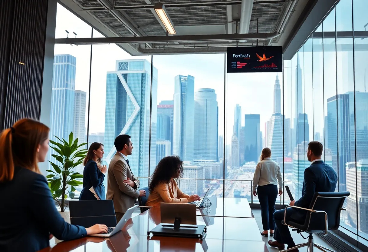 MCF Advisors team collaborating in their new Louisville office post-acquisition.