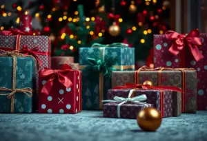 Boxes wrapped as Christmas gifts suggesting hidden danger