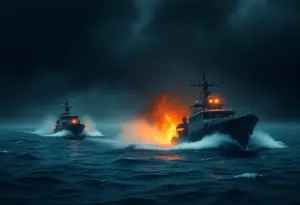 Abstract representation of U.S. military strategy against drug trafficking