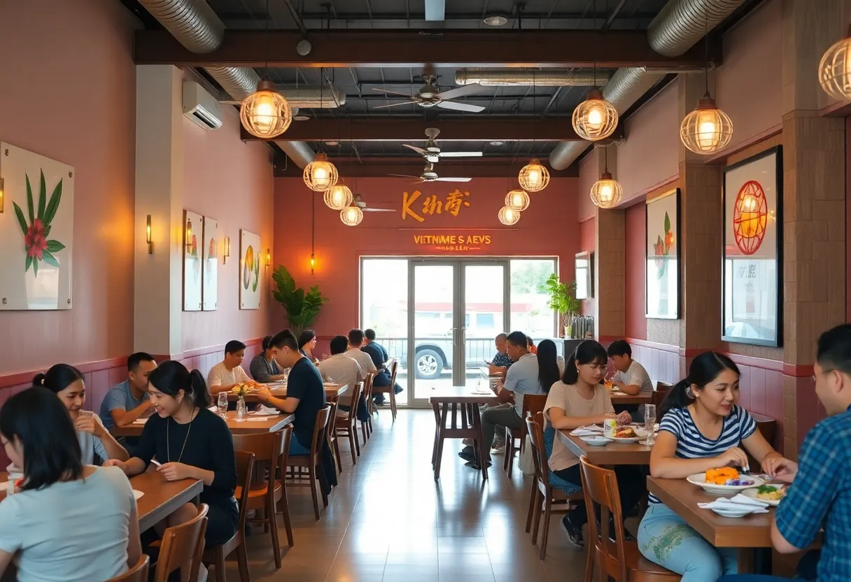 Interior view of MoonDog restaurant in Butchertown, Louisville, showcasing a modern design and dining experience.