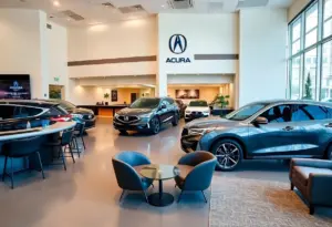 Exterior view of Neil Huffman Acura dealership in Louisville.