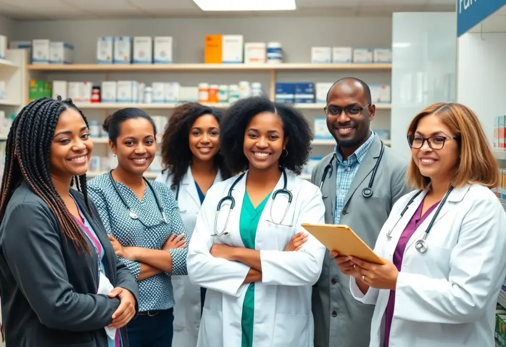 Healthcare professionals discussing affordable medication options