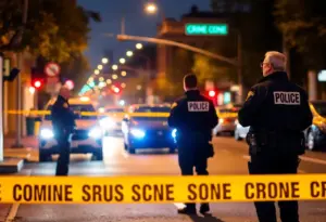 Police investigating a crime scene in Louisville