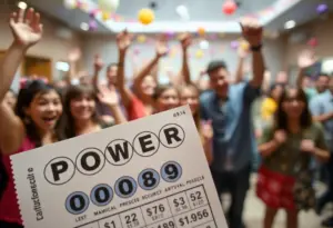 Celebration of community excitement for the Powerball jackpot