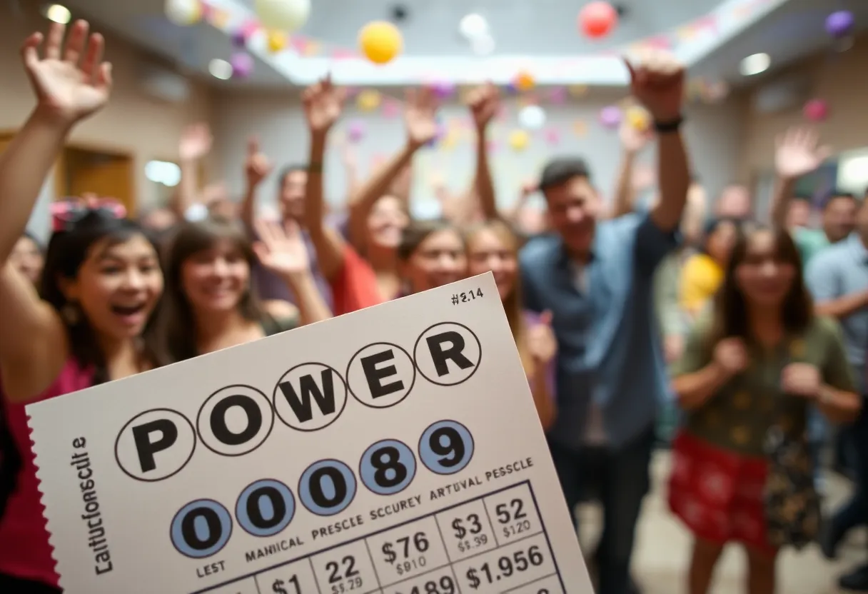 Celebration of community excitement for the Powerball jackpot