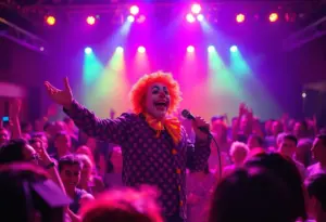 Puddles Pity Party performing live at a concert with audience enjoyment.
