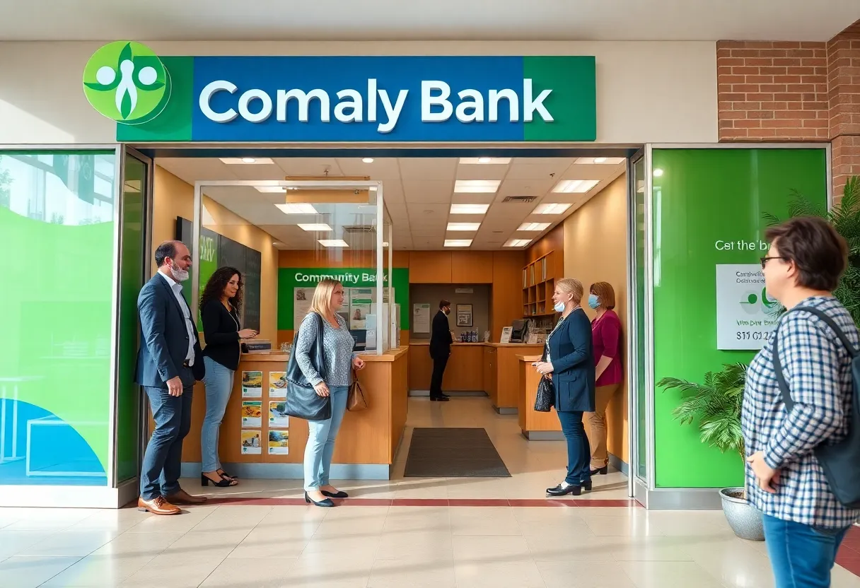 Republic Bank branch with customers and employees interacting positively