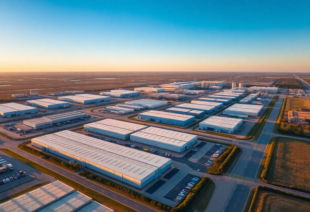 Aerial view of the River Ridge Commerce Center in Jeffersonville, Indiana