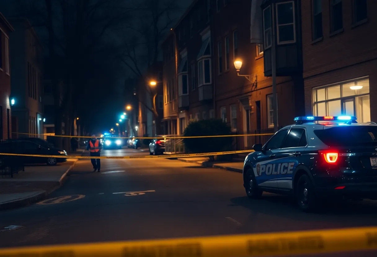 Police investigation scene in southwest Louisville