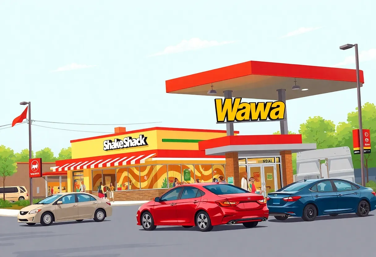 Rendering of Shake Shack and Wawa gas station in Jeffersonville