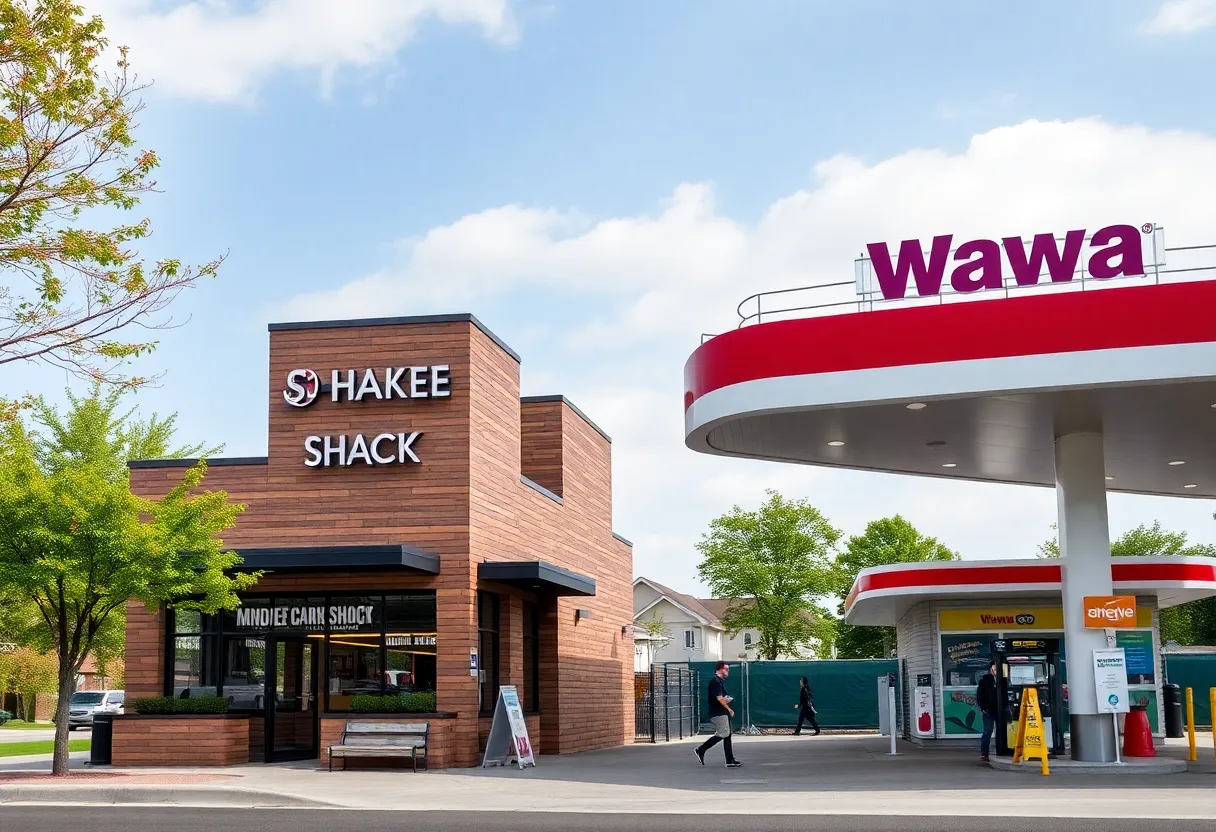 Illustration of Shake Shack and Wawa gas station developing in Jeffersonville