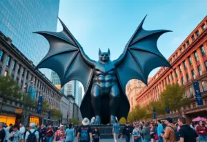 Iconic Slugger bat in Louisville with community celebration