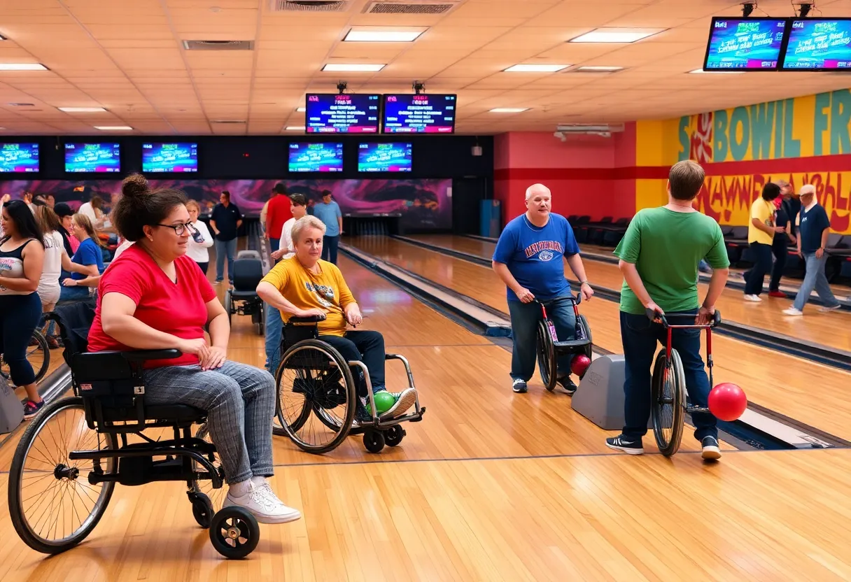 Athletes participating in the Special Olympics Kentucky Bowling Tournament.