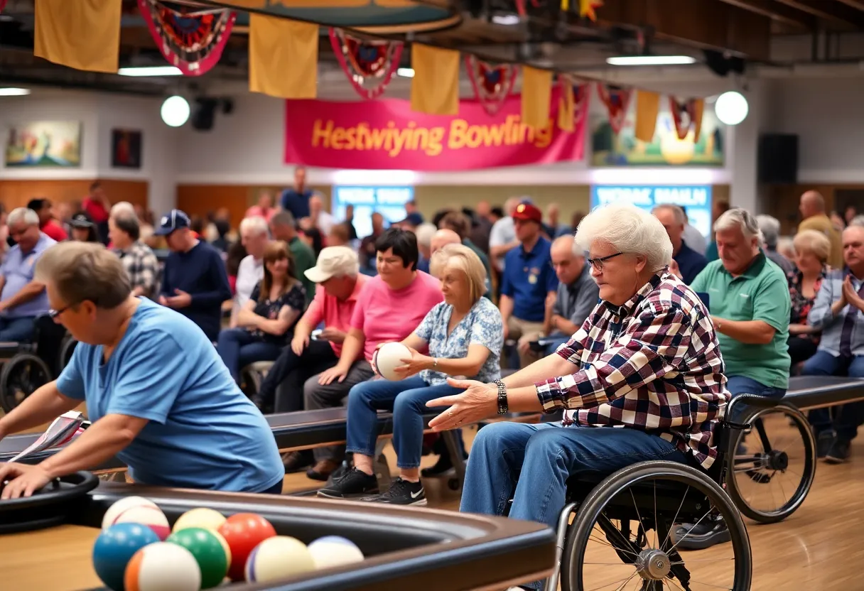 Athletes competing in the Special Olympics Kentucky State Bowling Tournament