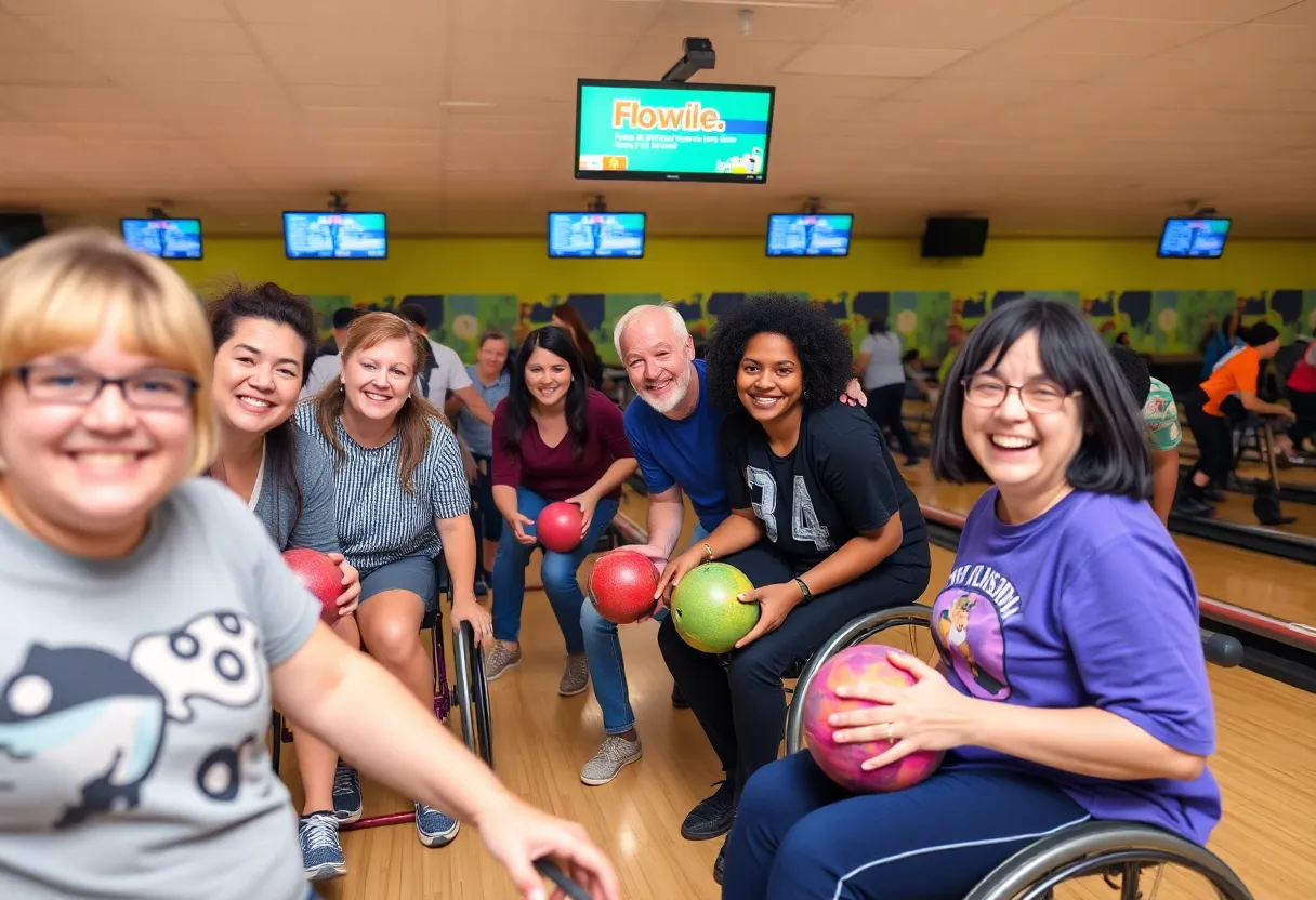 Athletes competing at the Special Olympics Kentucky State Bowling Tournament