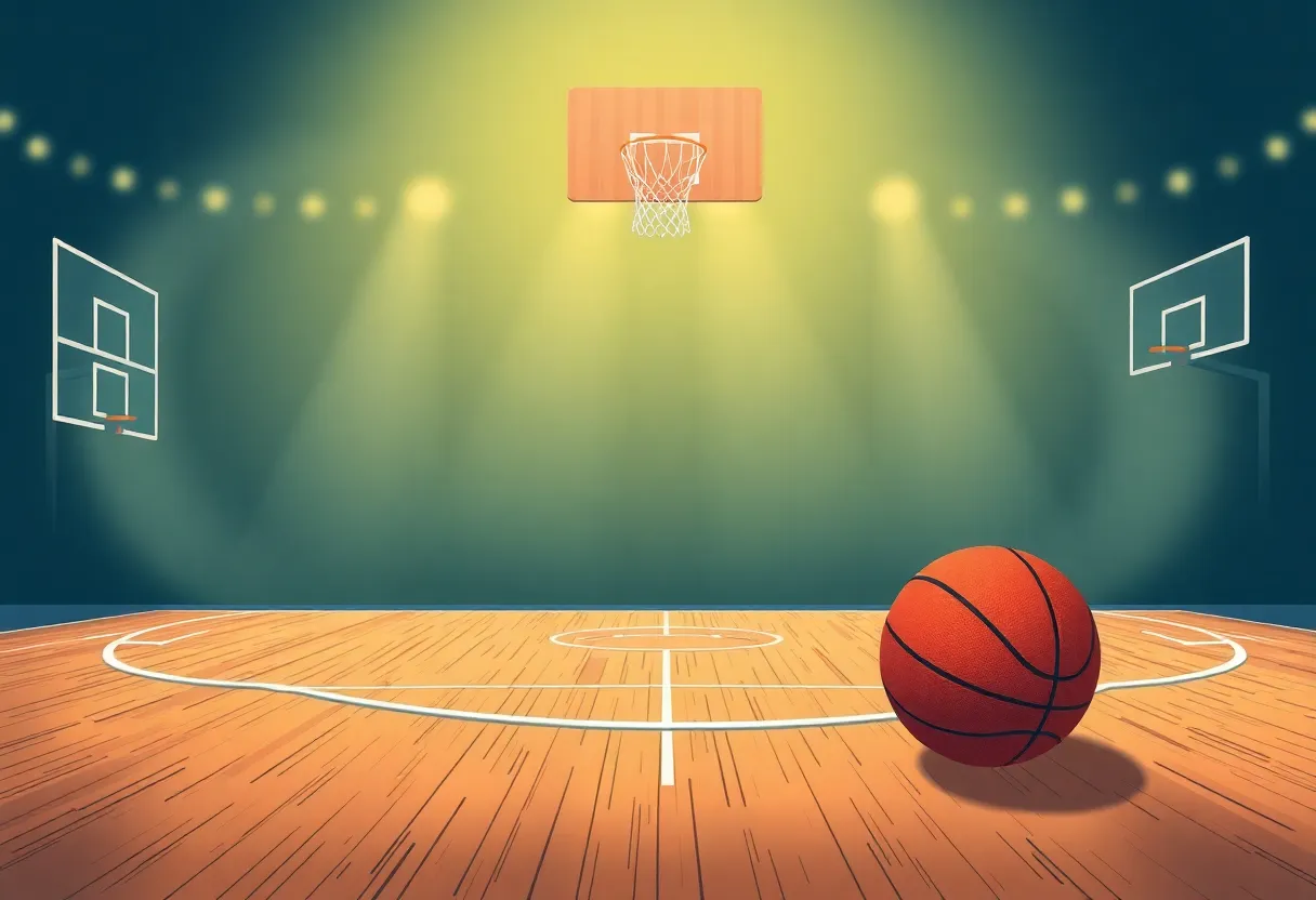 Illustration of ethical sports betting with basketball elements
