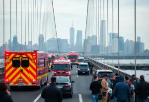 Traffic congestion on the John F. Kennedy Memorial Bridge in Louisville