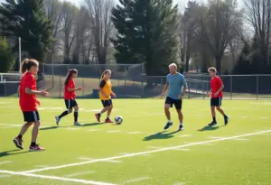 Football training session at the University of Kentucky