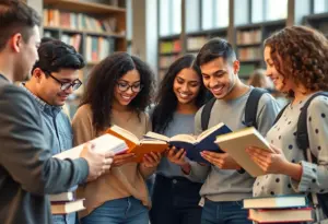 University students collaborating in an academic setting