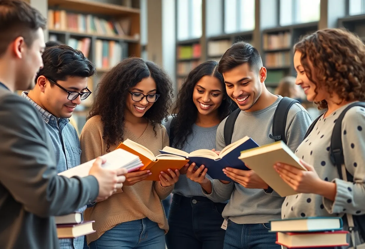 University students collaborating in an academic setting