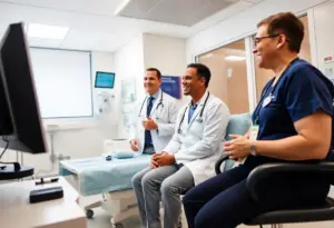 A hospital team demonstrating the Symplicity Spyral Renal Denervation System