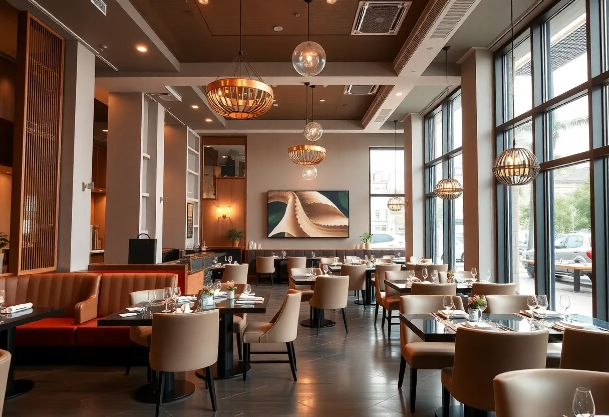 Interior view of the renovated Varanese Restaurant with modern decor