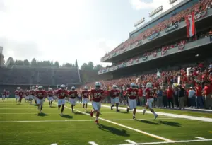 Baylor football players in action during a game