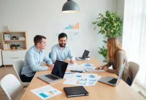 Team discussing strategies to enhance business value