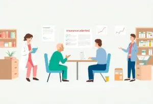 Illustration of healthcare struggles with insurance denial