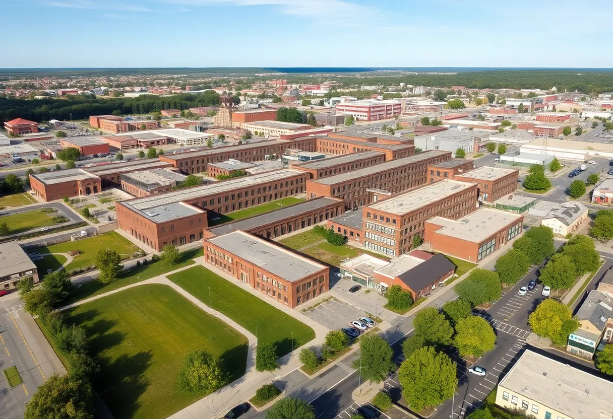 Aerial view of the Charlestown ammunition site redevelopment