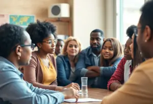 People discussing community issues