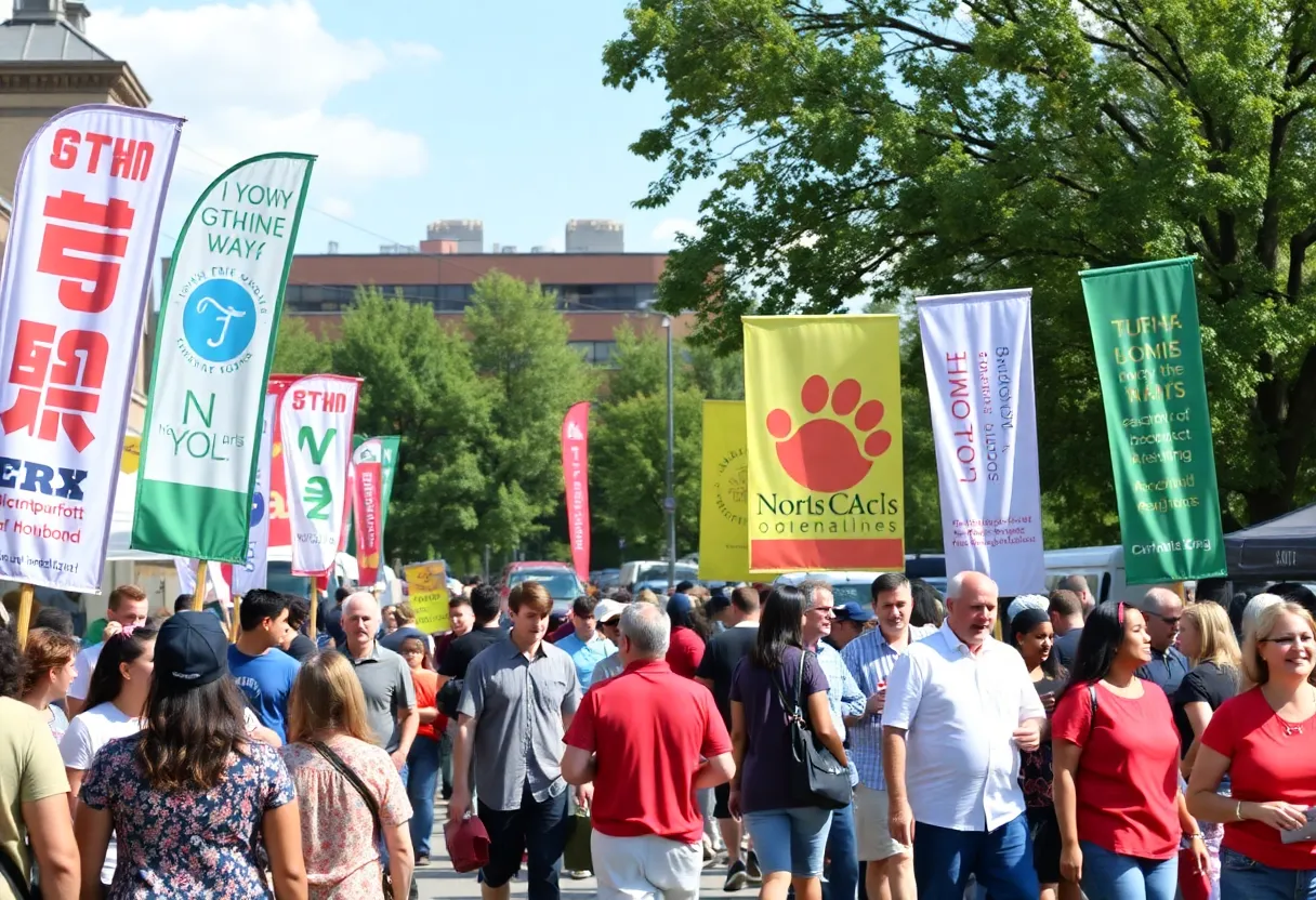 Community members supporting local nonprofits at an event in Louisville.