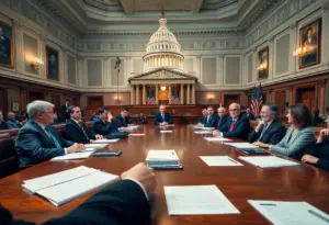 Capitol building during a congressional session.