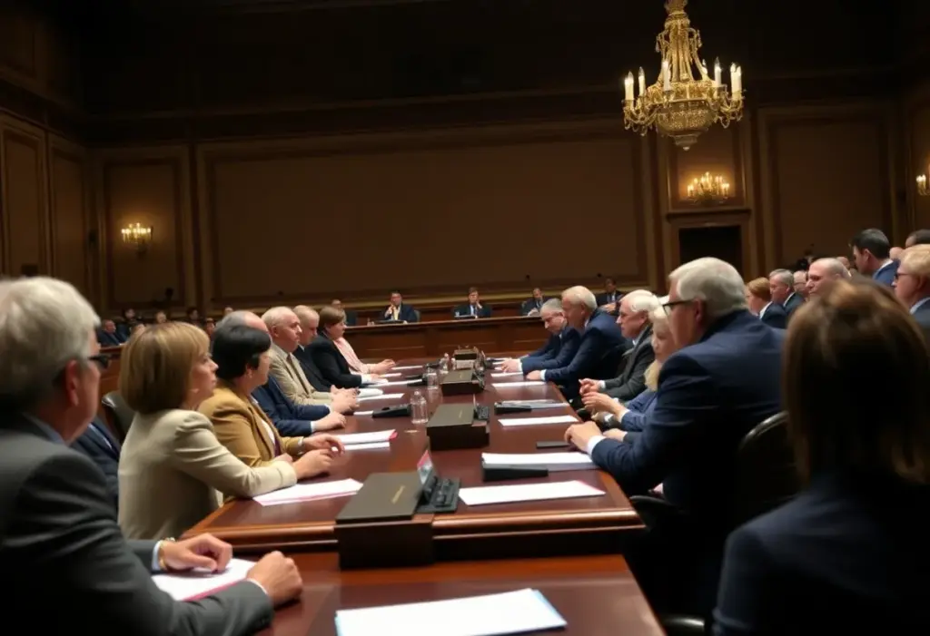 Lawmakers in session during congressional hearing on Trump investigations