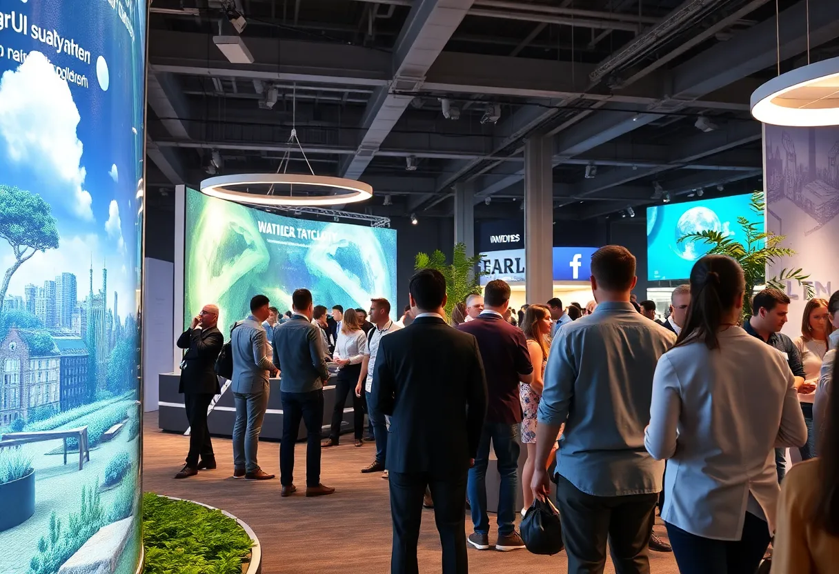 Innovative corporate event showcasing hybrid experiences and sustainability.