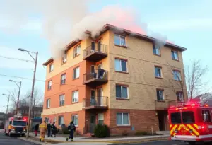 Firefighters responding to an apartment fire in Crescent Hill