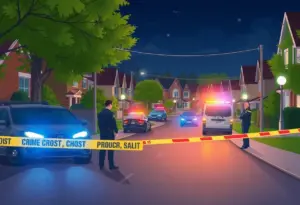 Police at a crime scene in Louisville, Kentucky