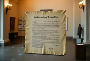 1823 William Stone engraving of the Declaration of Independence on display