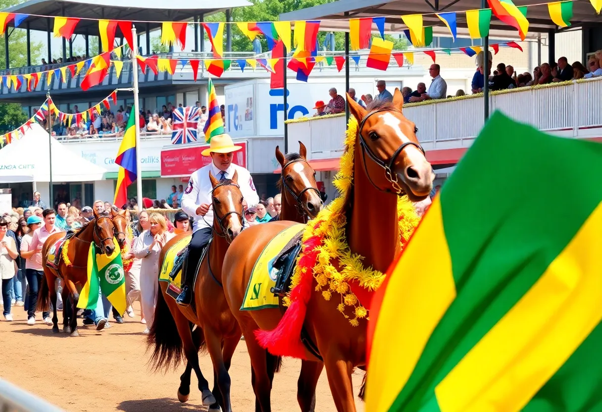 Artistic representation of the Kentucky Derby Festival celebrating community and local talent.