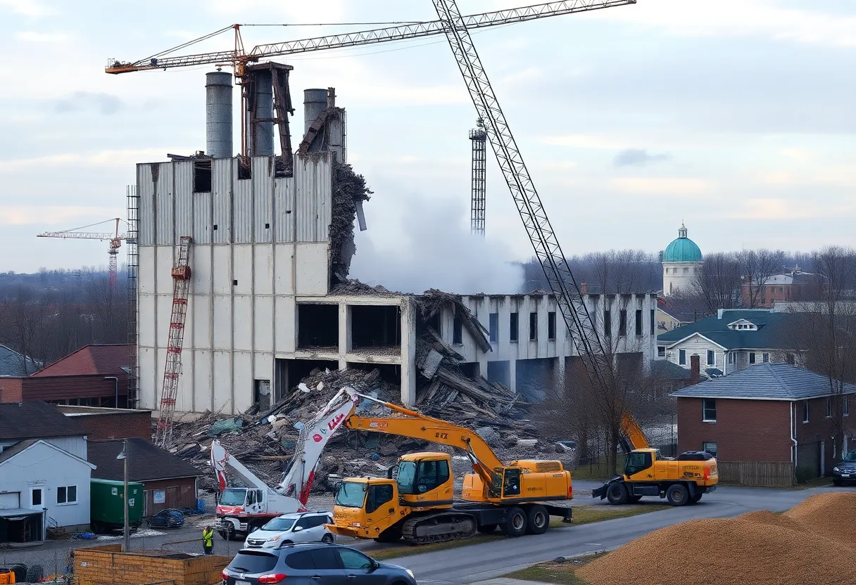 Demolition site of the Givaudan plant in Louisville's Clifton neighborhood