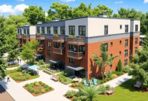 Rendering of Highgates Group's new apartment complex in Louisville