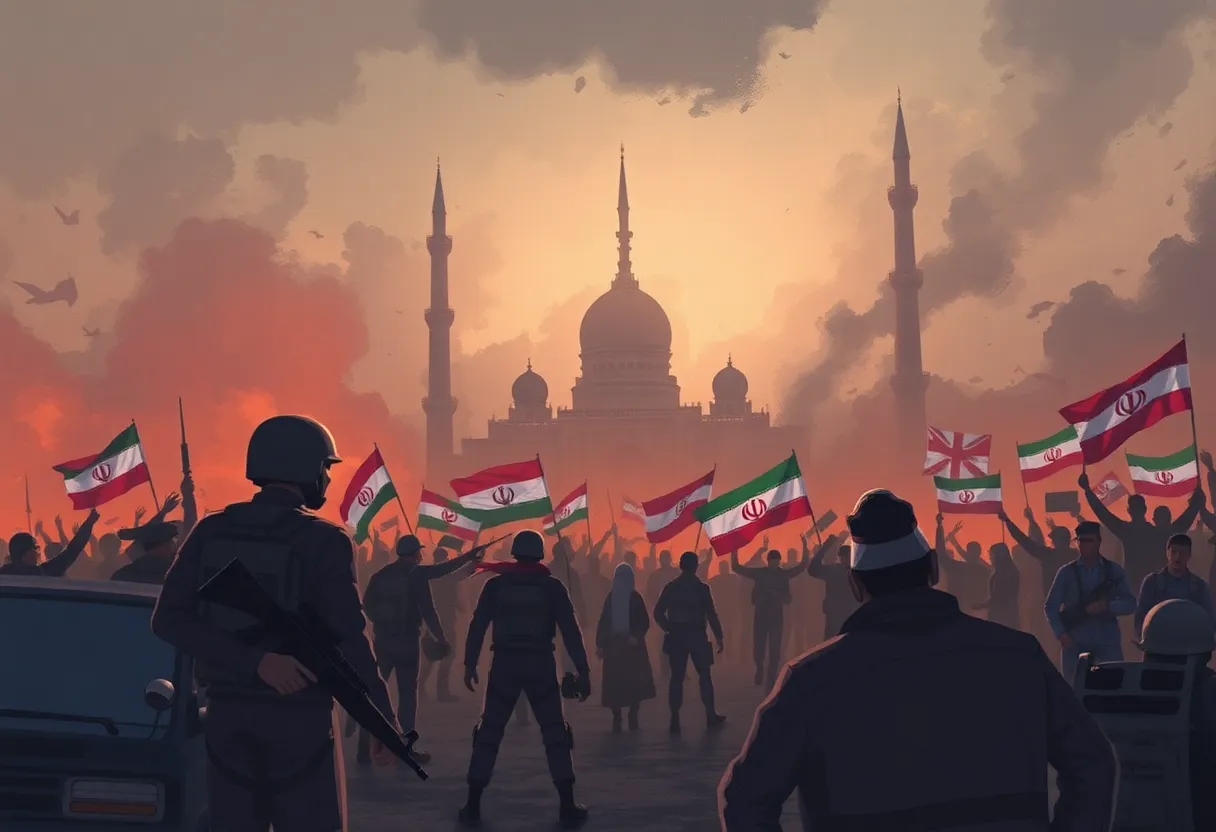 Illustration of Iran's military readiness amid protests