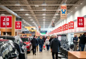 People shopping during January sales in Louisville store