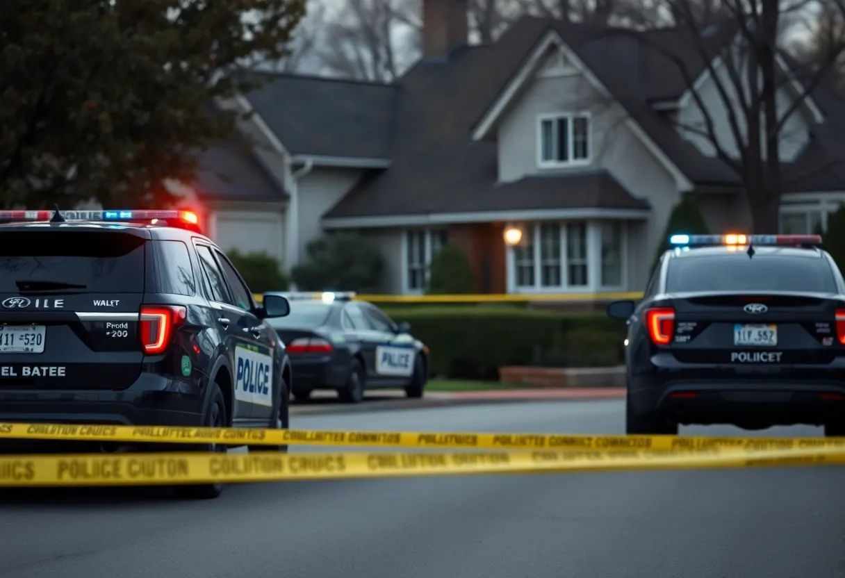 Police cars outside a home in Jeffersonville during a child molestation investigation.