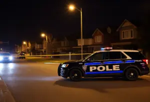 Police investigation scene in Jeffersonville, Indiana