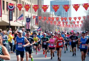 Participants running at the Kentucky Derby Festival.