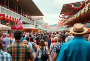 Crowd at the Kentucky Derby Festival enjoying the festivities