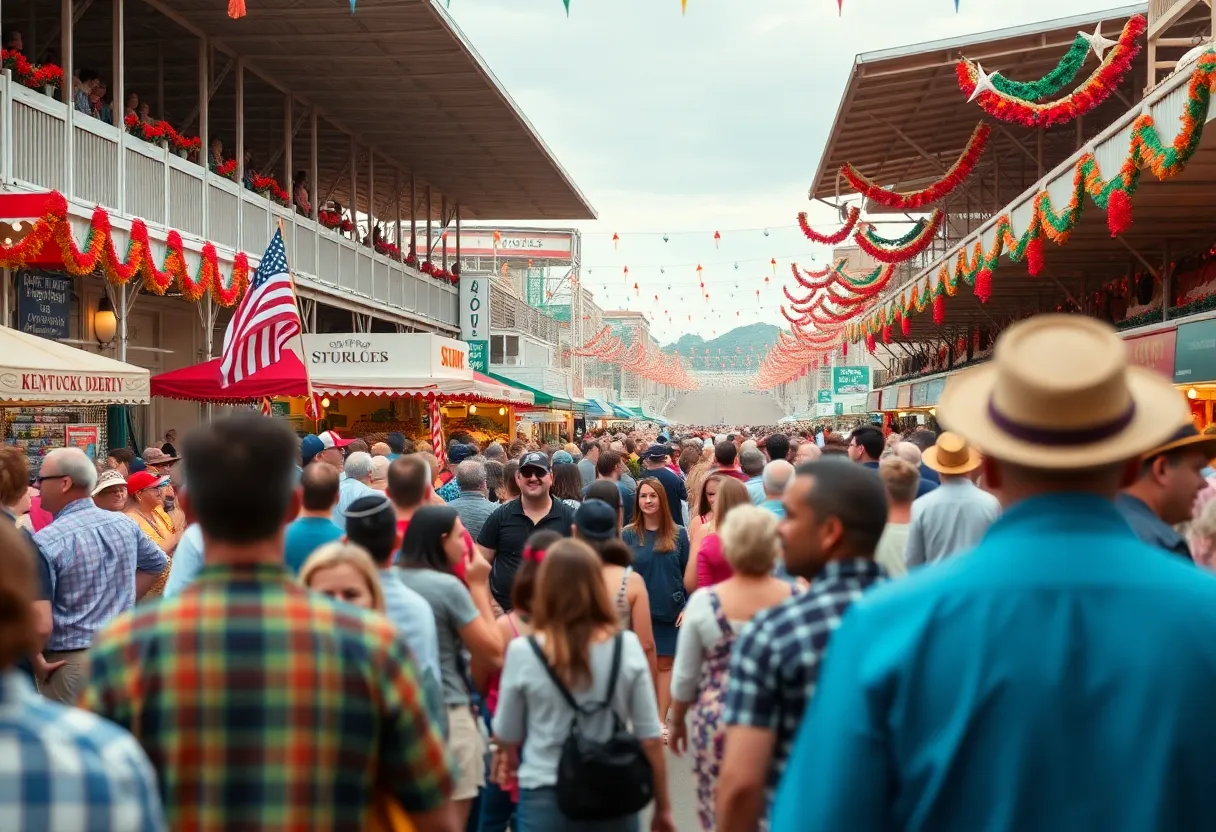 Crowd at the Kentucky Derby Festival enjoying the festivities