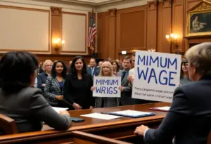 Legislative session discussing minimum wage increase in Kentucky